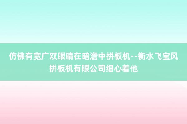 仿佛有宽广双眼睛在暗澹中拼板机--衡水飞宝风拼板机有限公司细心着他