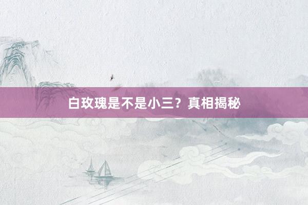 白玫瑰是不是小三？真相揭秘